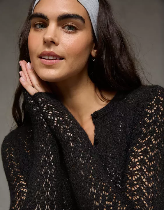 AE Fitted Crew Neck Cardigan - Image 6