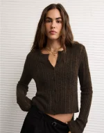 AE Fitted Crew Neck Cardigan