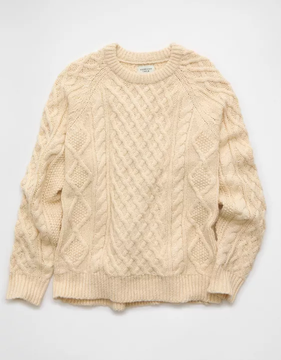 AE Cable Knit Crew Neck Sweater - Image 3