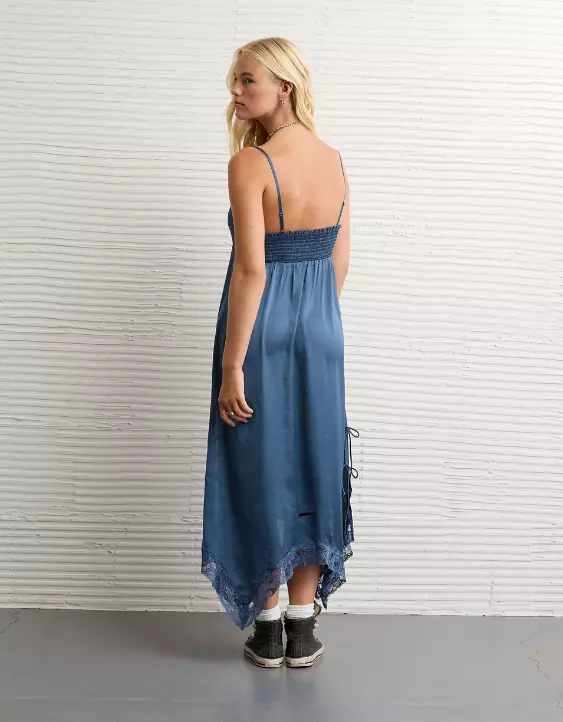 AE Handkerchief Hem Tie Side Midi Slip Dress - Image 2