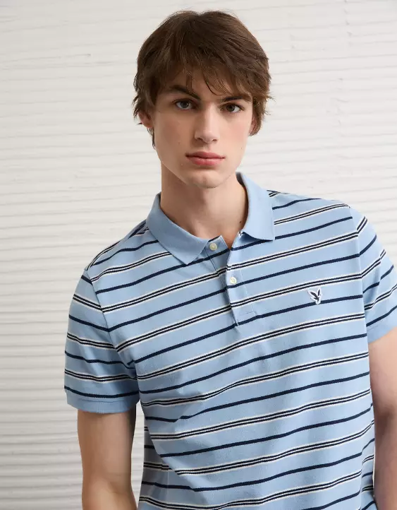 AE Slim Fit Stretch Striped Polo Shirt - Image 4