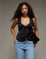 AE Lace Button-Front Tank Top