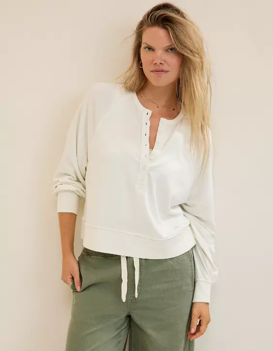 Aerie Happy Snit Henley T-Shirt - Image 5