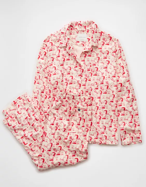 AE Snoopy Flannel PJ Set - Image 3
