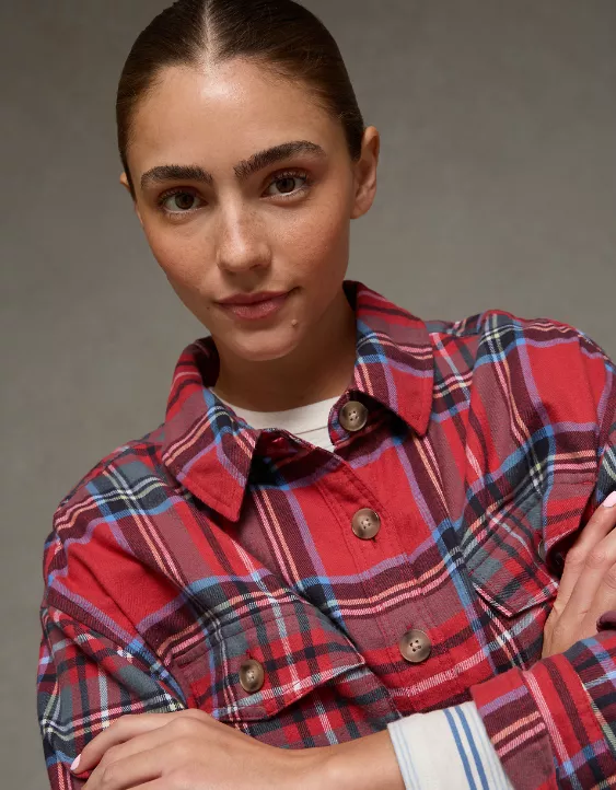 AE Plaid Button-Up Shirt - Image 6