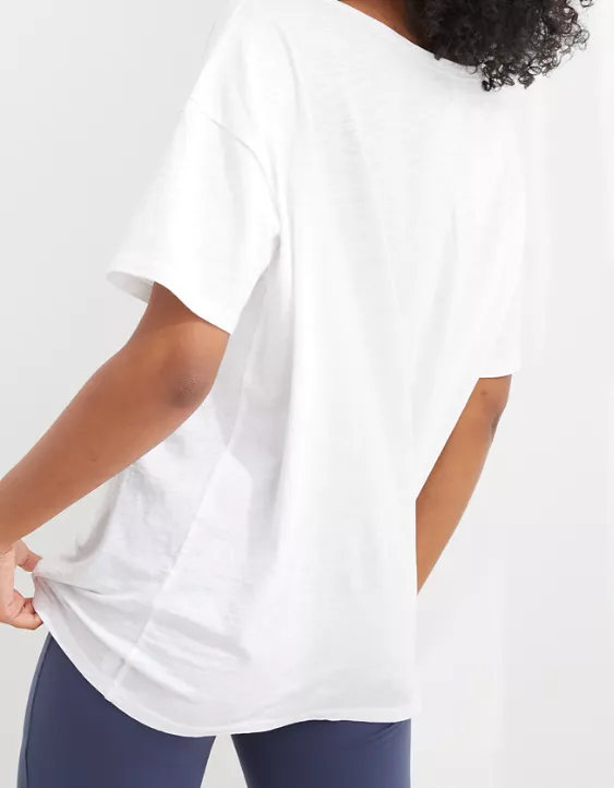 Aerie Distressed Basic V-Neck Boyfriend T-Shirt - Image 2