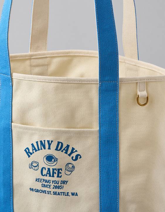 AE Cotton Canvas Rainy Day Cafe Tote Bag - Image 3