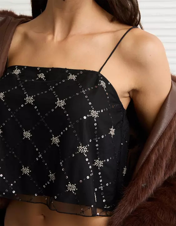 AE Sequin Mesh Cami Top - Image 6