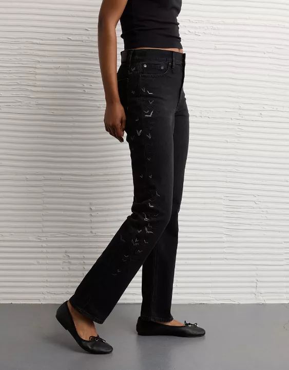 AE Stretch Super High-Waisted Bat Straight Jean - Image 5