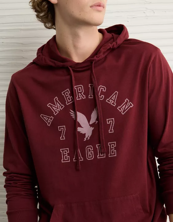 AE Lightweight Icon Logo Graphic Hoodie T-Shirt - Image 5