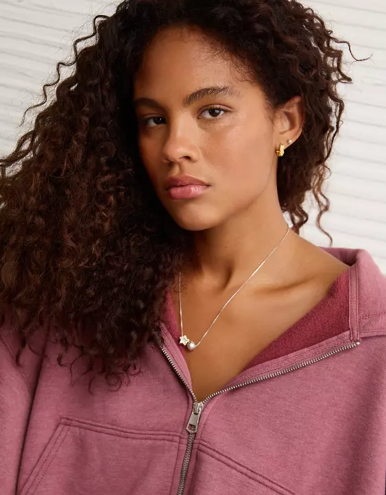 AE Everyday Luxe Barrel Sleeve Full Zip Hoodie - Image 6