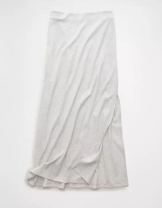 AE High-Waisted Ribbed Knit Maxi Skirt - Image 3