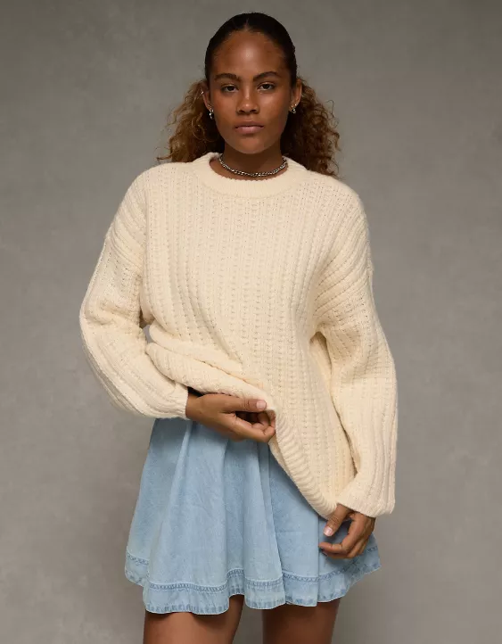 AE Oversized Waffle Sweater - Image 6