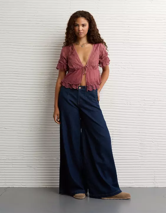 AE Ruffled Tie-Front Blouse - Image 5