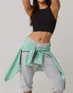 OFFLINE By Aerie Real Me XTRA High Neck Longline Sports Bra