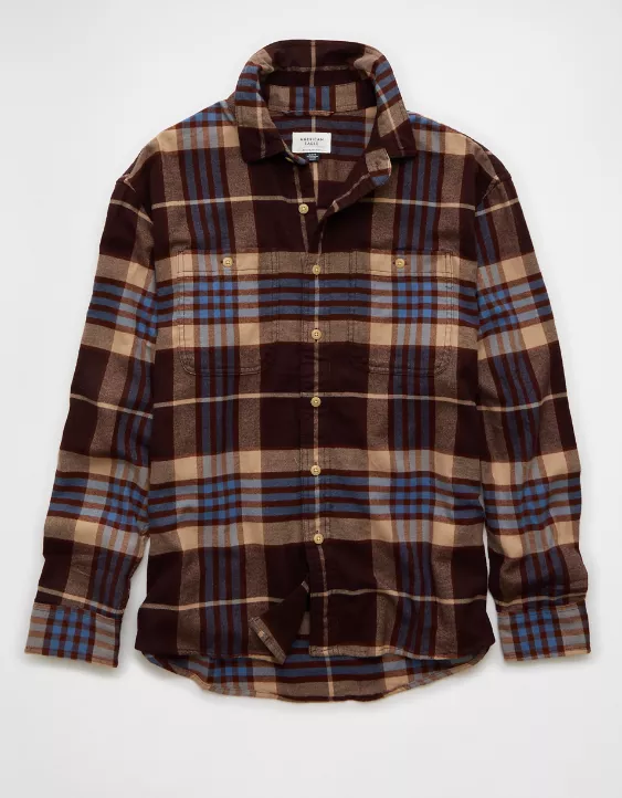 AE Relaxed Fit Everyday Flannel Shirt - Image 3