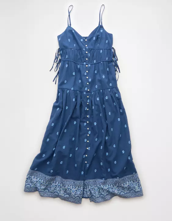 AE V-Neck Side Tie Midi Dress - Image 3