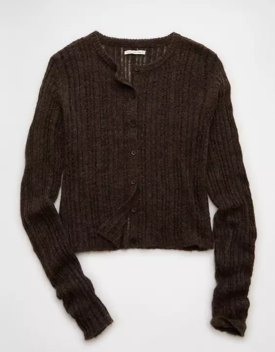 AE Fitted Crew Neck Cardigan - Image 3