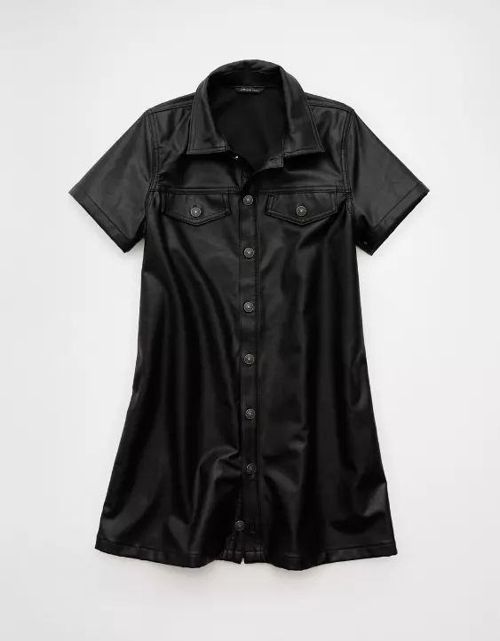 AE Faux Leather Mini Dress - Image 3
