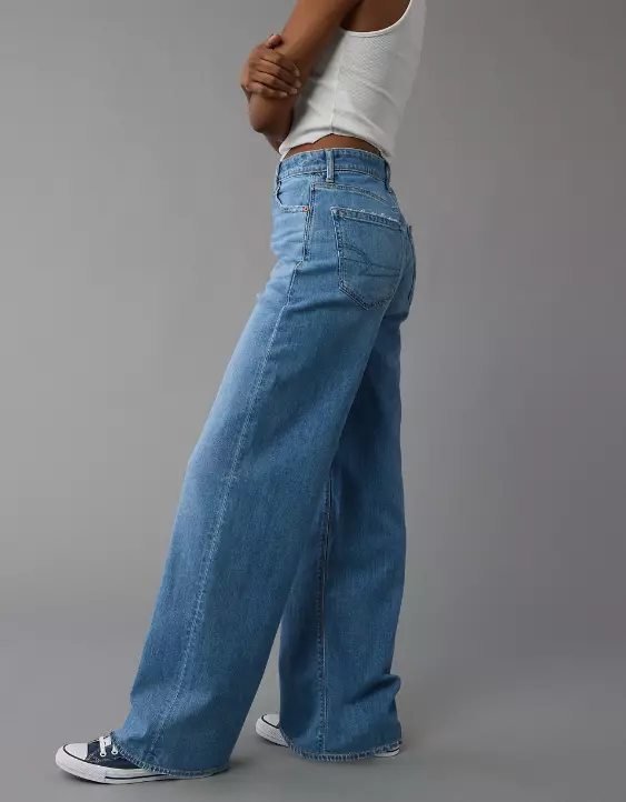 AE Dreamy Drape Stretch Super High-Waisted Baggy Wide-Leg Jean - Image 5