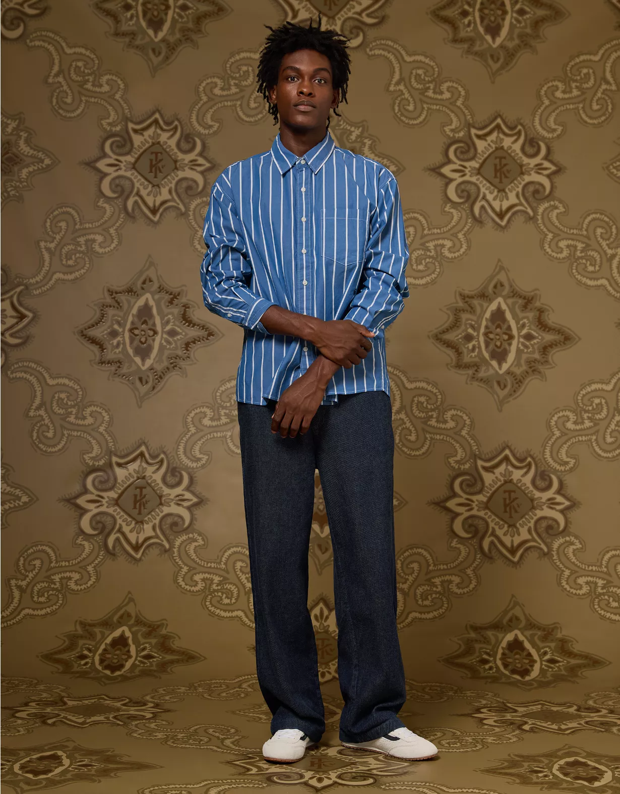 AE x Tru Kolors Poplin Striped Shirt