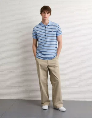 AE Slim Fit Stretch Striped Polo Shirt