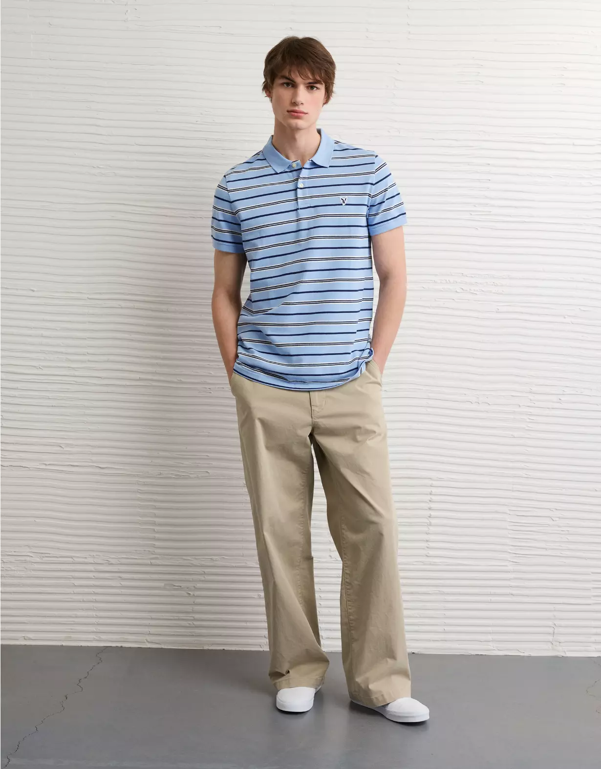 AE Slim Fit Stretch Striped Polo Shirt