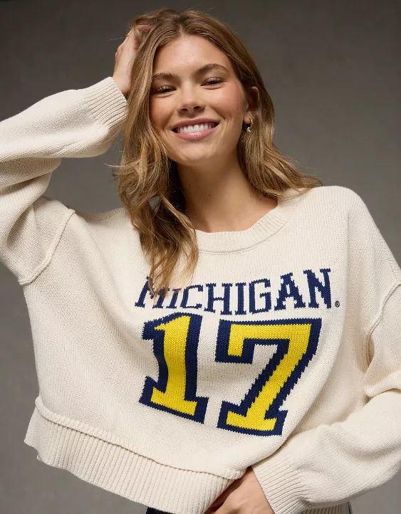 AE Michigan Wolverines Cropped Sweater - Image 5