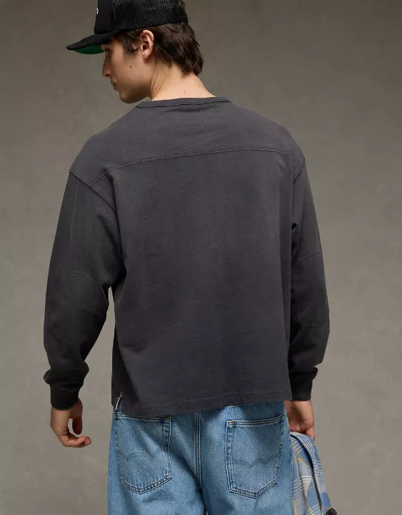 AE Boxy Long-Sleeve V-Neck T-Shirt - Image 2