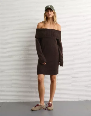 AE Off-the-Shoulder Sweater Mini Dress