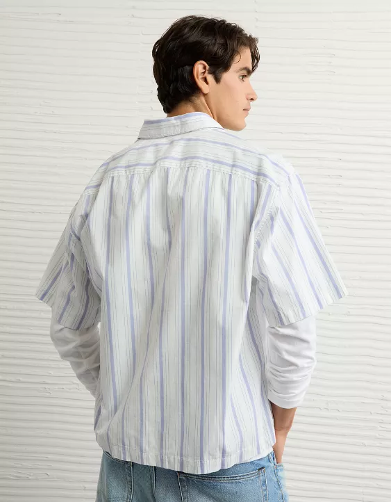 AE Poolside Poplin Striped Button-Up Shirt - Image 2