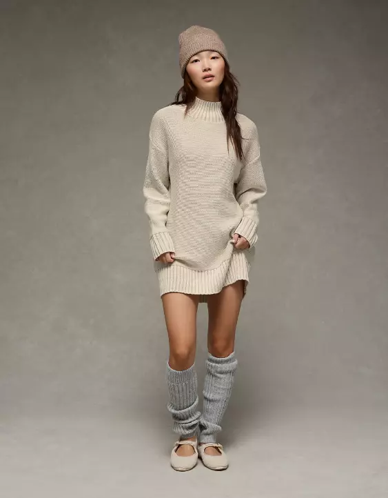 AE Oversized Turtleneck Sweater Mini Dress - Image 7