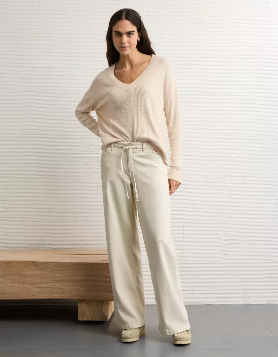 AE Long Sleeve Plush V-Neck Top - Image 5