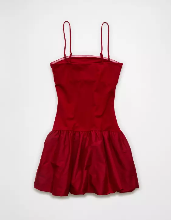 AE Strapless Drop Waist Bubble Mini Dress - Image 4