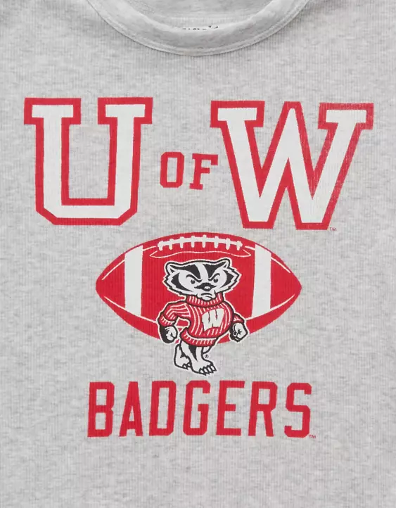 AE Wisconsin Badgers Graphic Cropped Baby Tee - Image 6