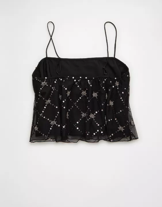 AE Sequin Mesh Cami Top - Image 4