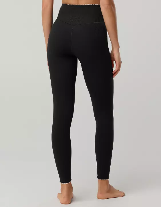 OFFLINE By Aerie Real Me XTRA Ribbed Picot Trim Crossover Legging - Image 2