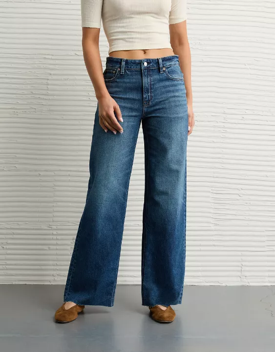 AE Dreamy Drape Stretch Super High-Waisted Baggy Wide-Leg Jean - Image 2