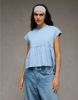 AE Sunchaser Knit Tie Back Babydoll T-Shirt