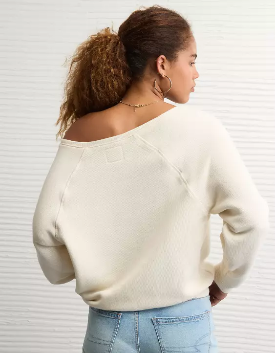 AE Penn State Nittany Lions Graphic Off The Shoulder Sweatshirt - Image 2