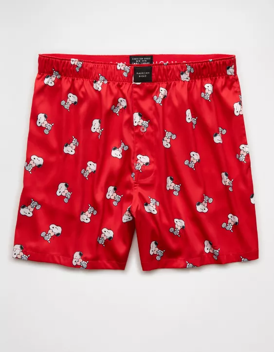 AE Men's Snoopy Satin Pocket Boxer Short - Image 3