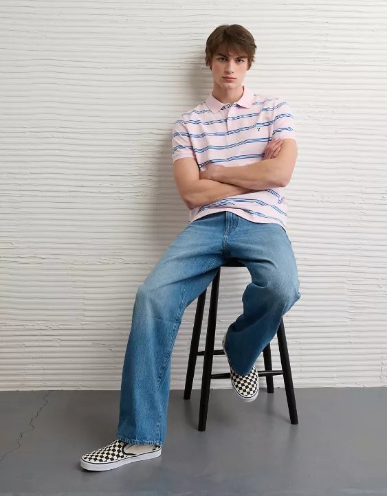 AE Slim Fit Stretch Striped Polo Shirt - Image 4