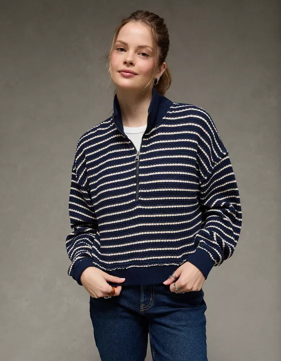 AE Half-Zip Waffle Fleece Sweatshirt - Image 5