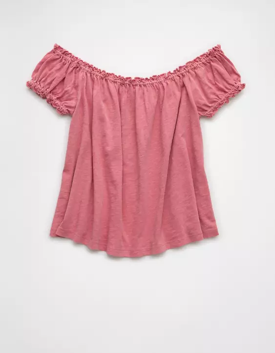 AE Sunchaser Knit Off The Shoulder Swing Top - Image 3