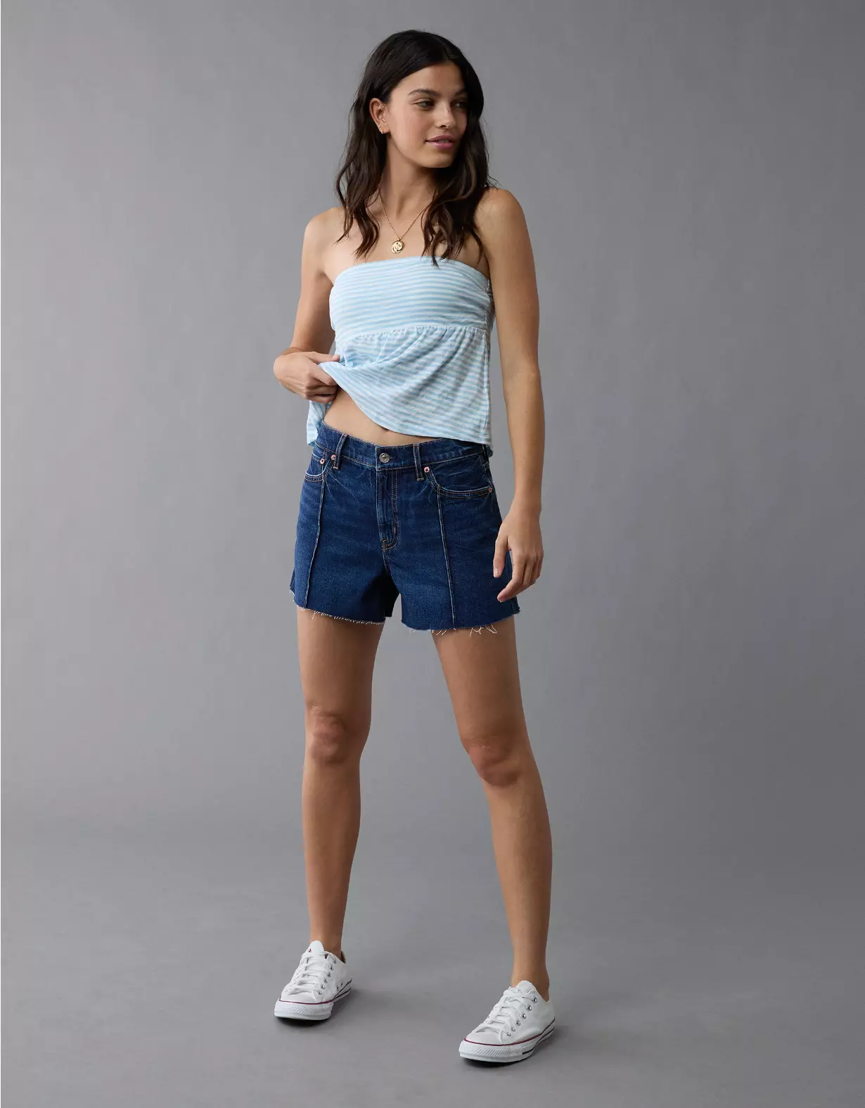 AE Strigid Super High-Waisted Relaxed Denim Short