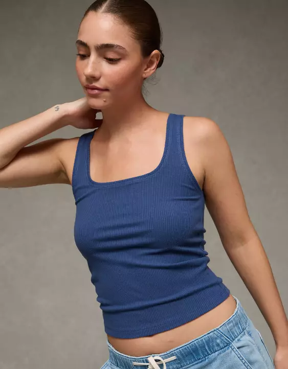 AE Square Neck Plush Tank Top - Image 6