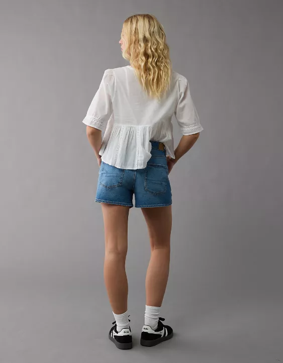 AE Strigid Super High-Waisted Relaxed Denim Short - Image 2