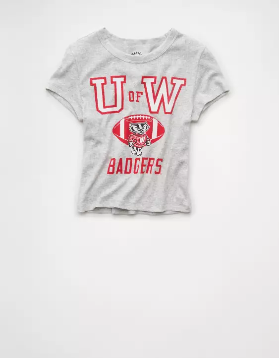 AE Wisconsin Badgers Graphic Cropped Baby Tee - Image 3