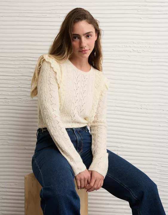 AE Lace Ruffle Sweater - Image 2