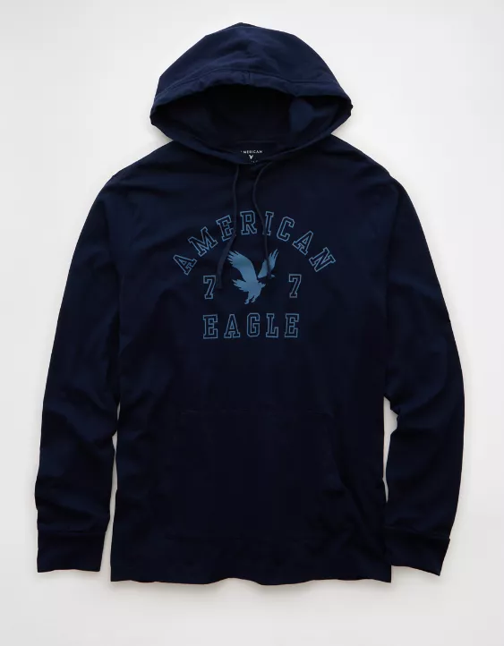 AE Lightweight Icon Logo Graphic Hoodie T-Shirt - Image 3